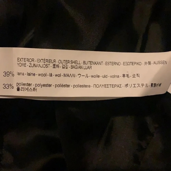 Zara Women’s Gray Black Checkered Double Breasted Button long Wool Blazer sz XS - Picture 8 of 8